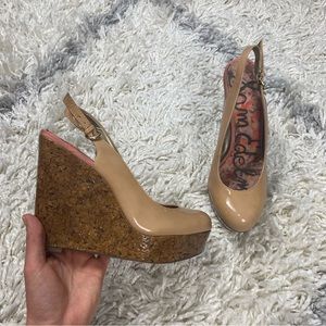 Sam Edelman Tan Leather Mallory Wedges Size 7M